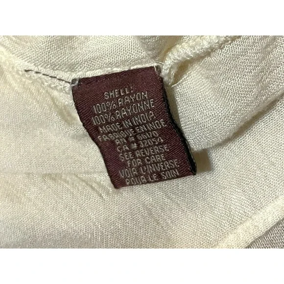 Ranna Gill Anthropologie Floral Embroidered V-Neck Blouse Bohemian Cream Large - Picture 9 of 10